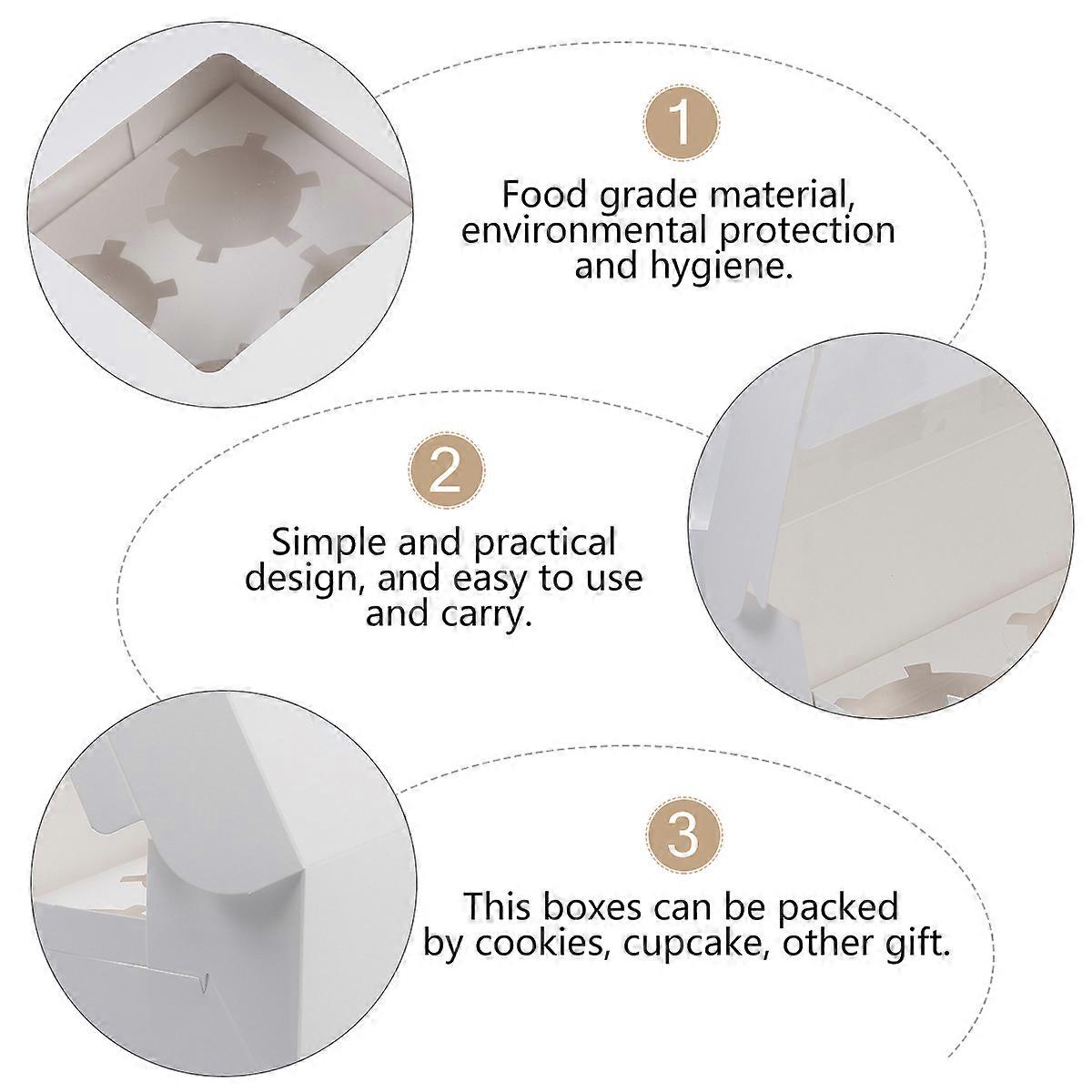Cake Packing Box Paper Cupcake Holder for Storage 12Pcs White Wrapping Boxes