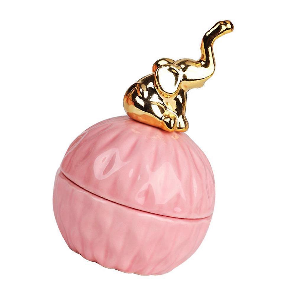 Pink Ceramic Candy Box for Storage with Creative Container