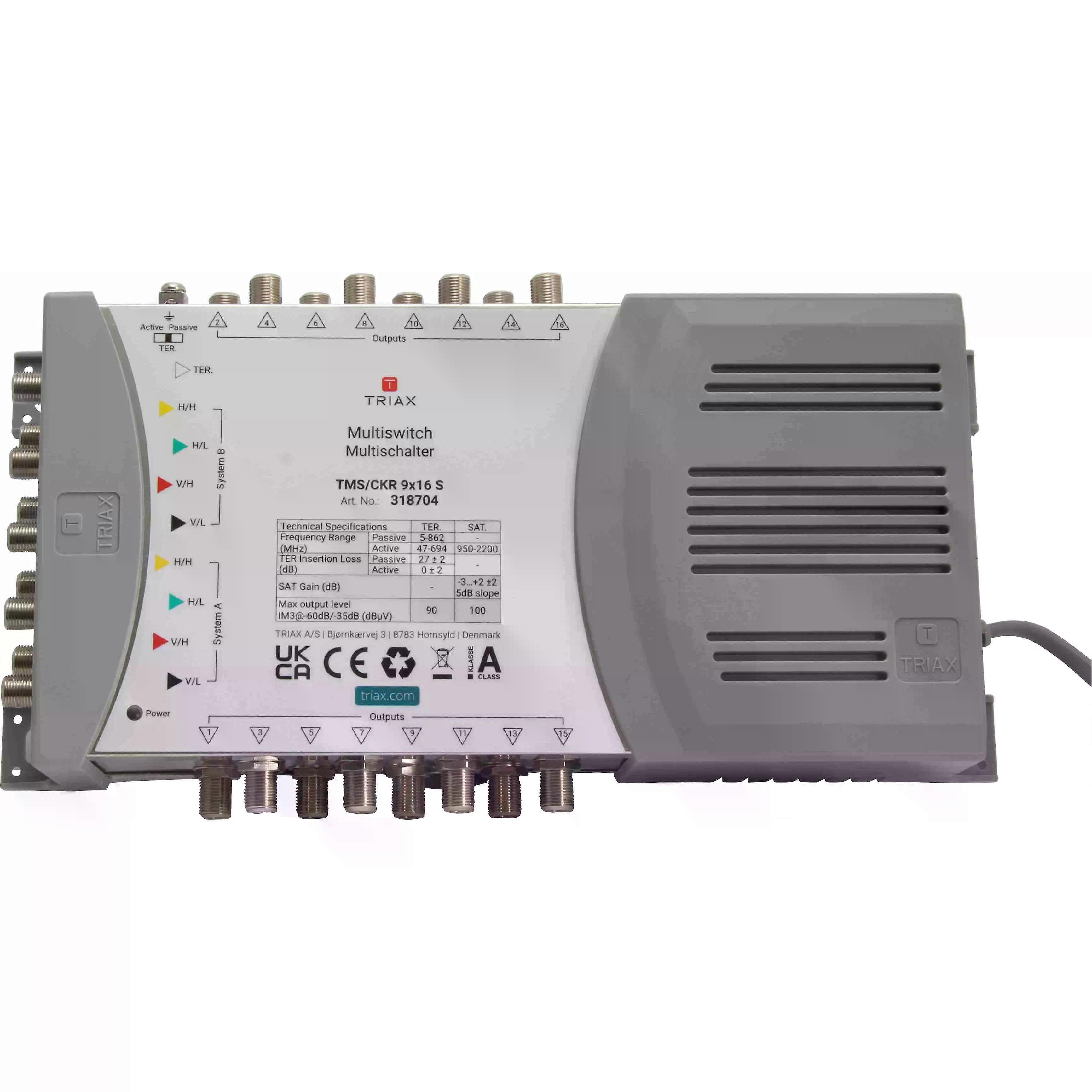 TRIAX Einzel-Multischalter, 9/16, mit Netzteil, 1 Stk.