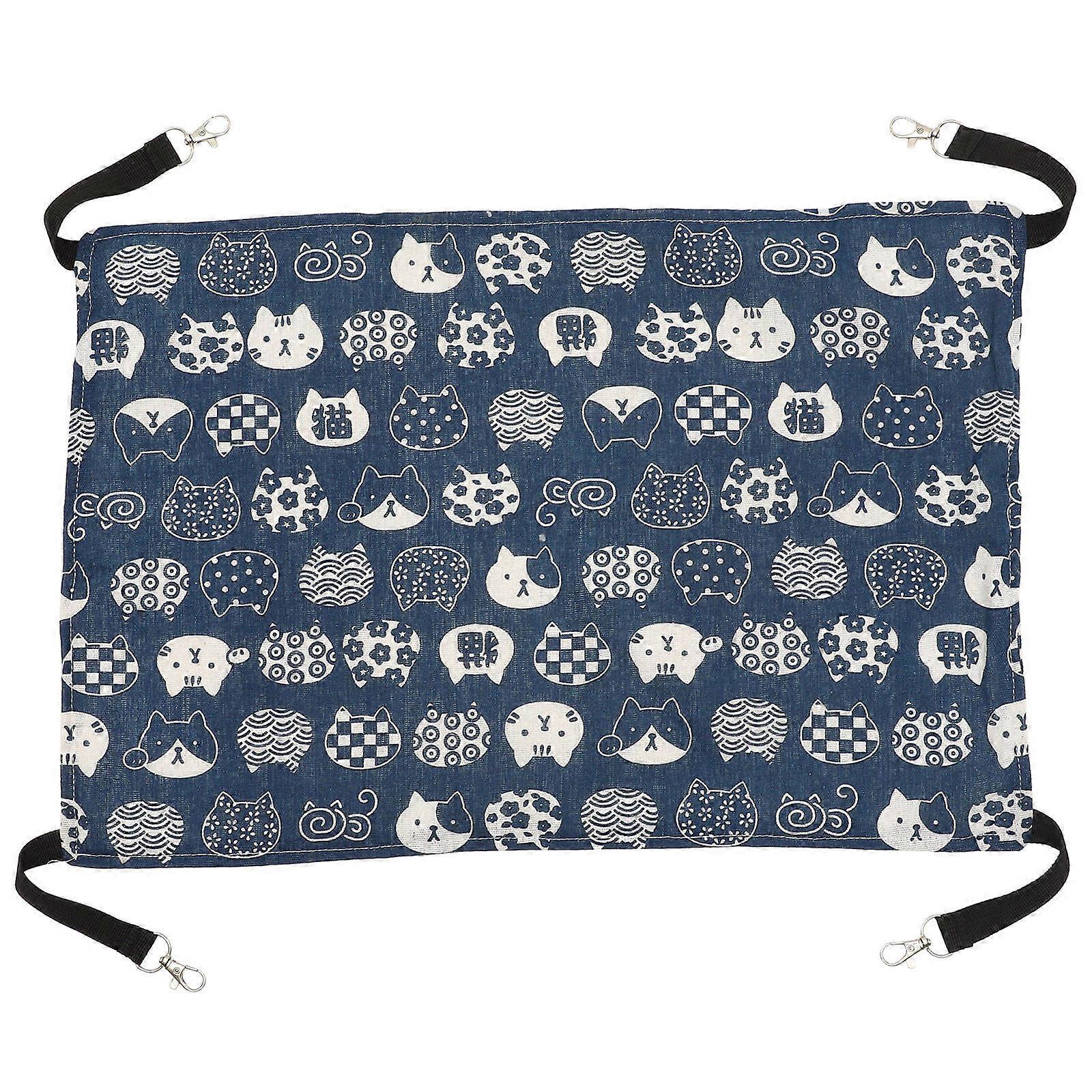 Cat Hammock Bed Hanging Cat Hammock for Comfortable Rest 4Pcs Dark Blue