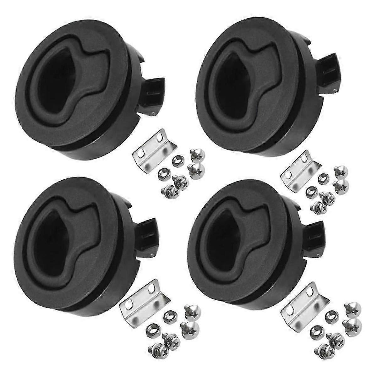 4PCS Boat Latch Flush Pull Latches Round Plastic Round for RV Boat Door Hatch Cabinet Pull Locking