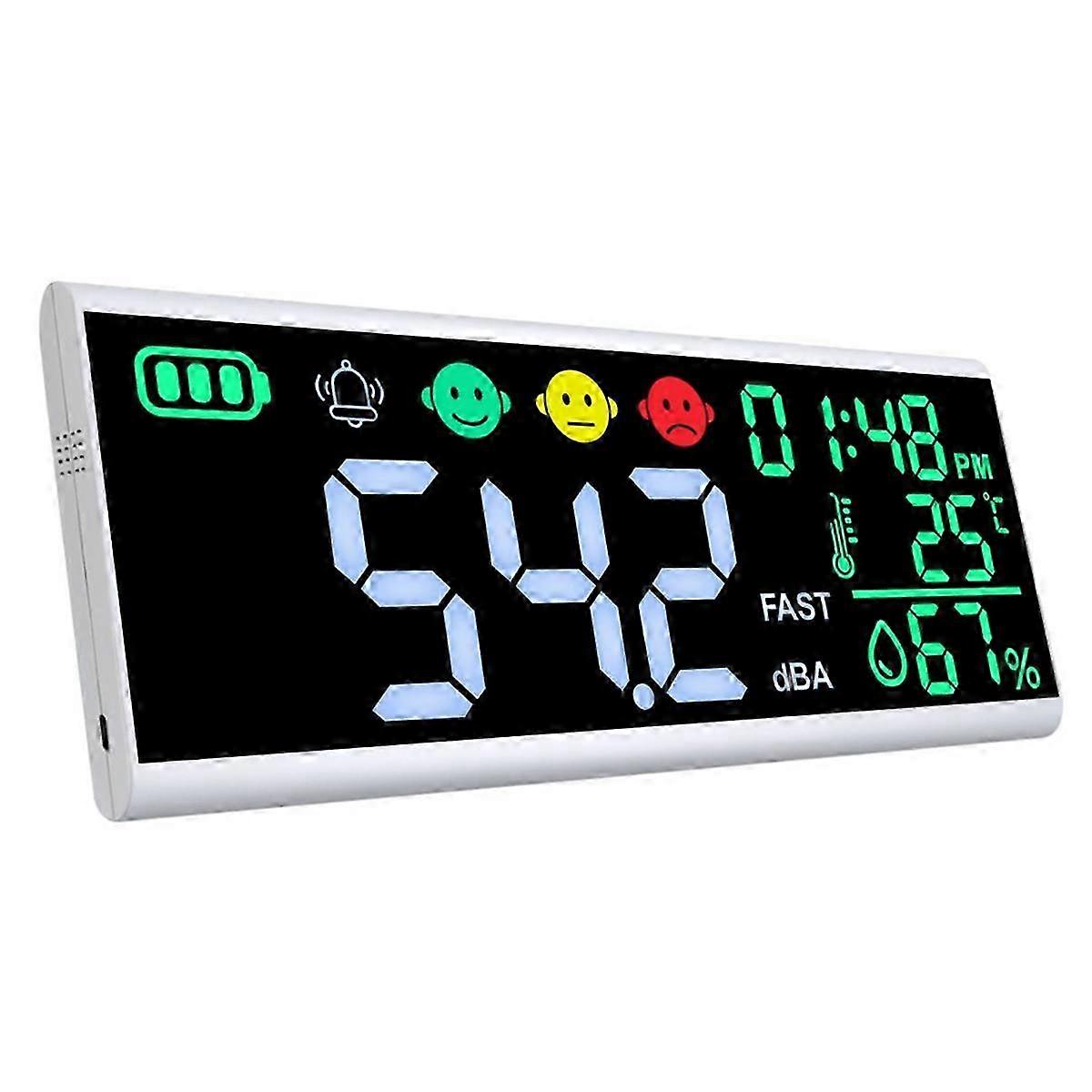 Decibelímetro de 13 polegadas para medição de ruído com faixa de 30 a 130 dB e display LCD.