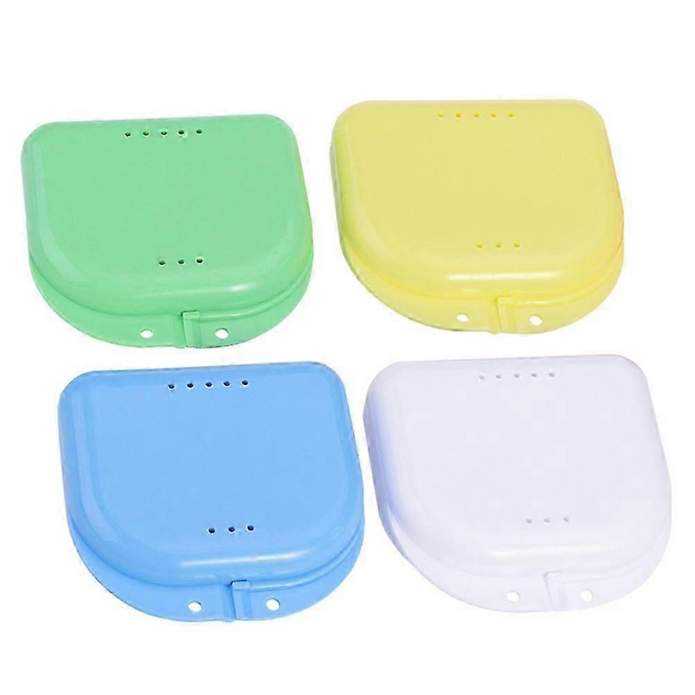 Orthodontic Storage Boxes for Denture Care, 4Pcs Assorted Colors