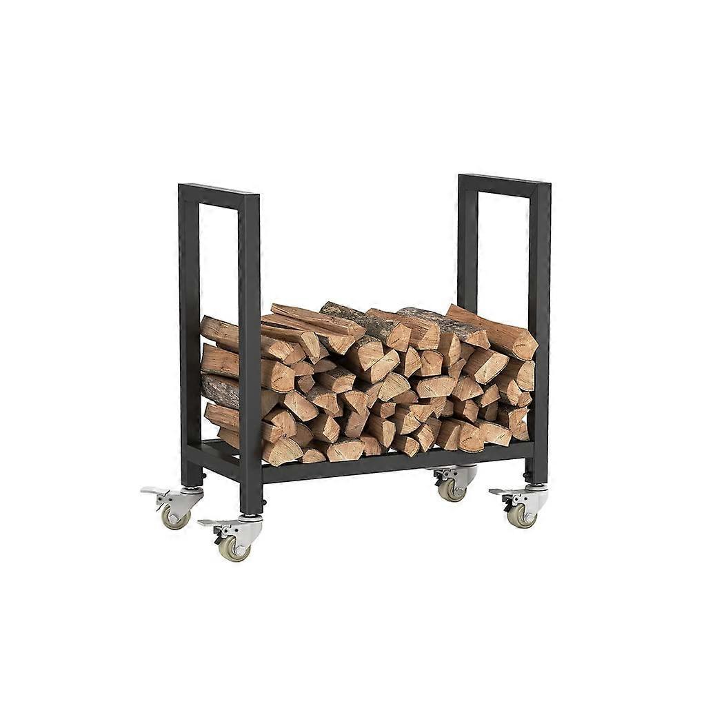 Firewood Rack with Durable Iron Frame, Stackable Sections for Indoor Outdoor Wood Storage