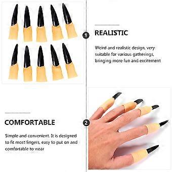 30Pcs Zombie Fake Fingers Nail Cover Halloween Spooky Scary Nails for Cosplay