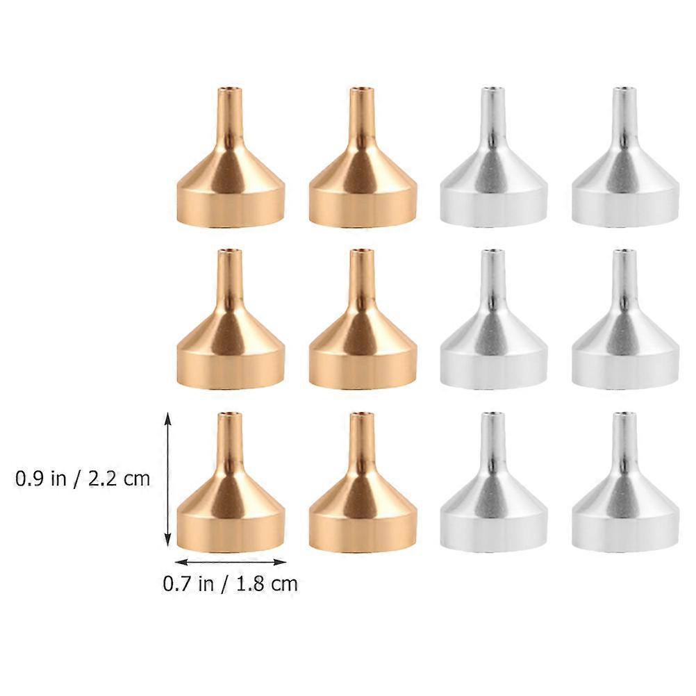 12Pcs Metal Funnel for Mini Perfume Refilling Assorted