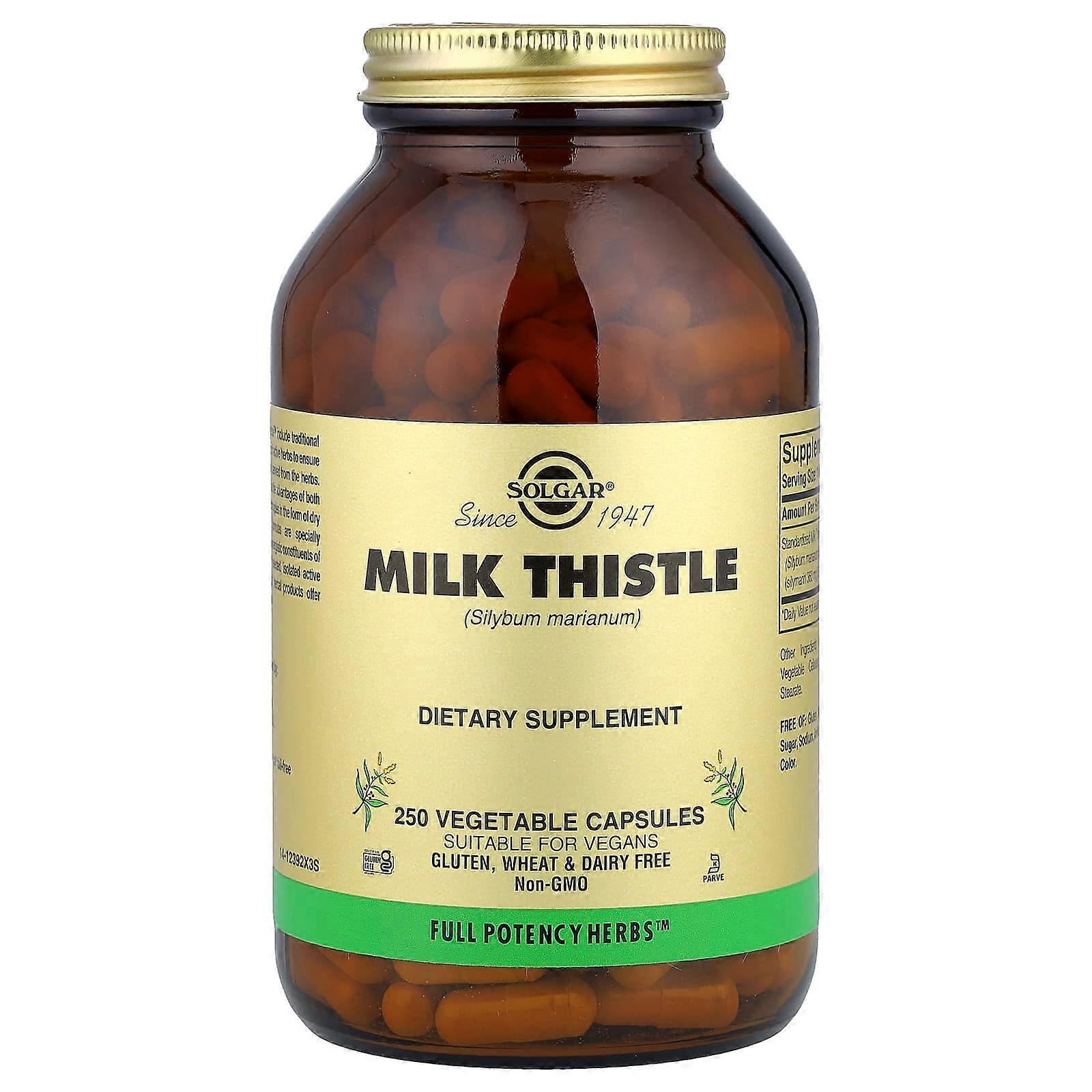 Solgar, Milk Thistle, 250 Vegetable Capsules