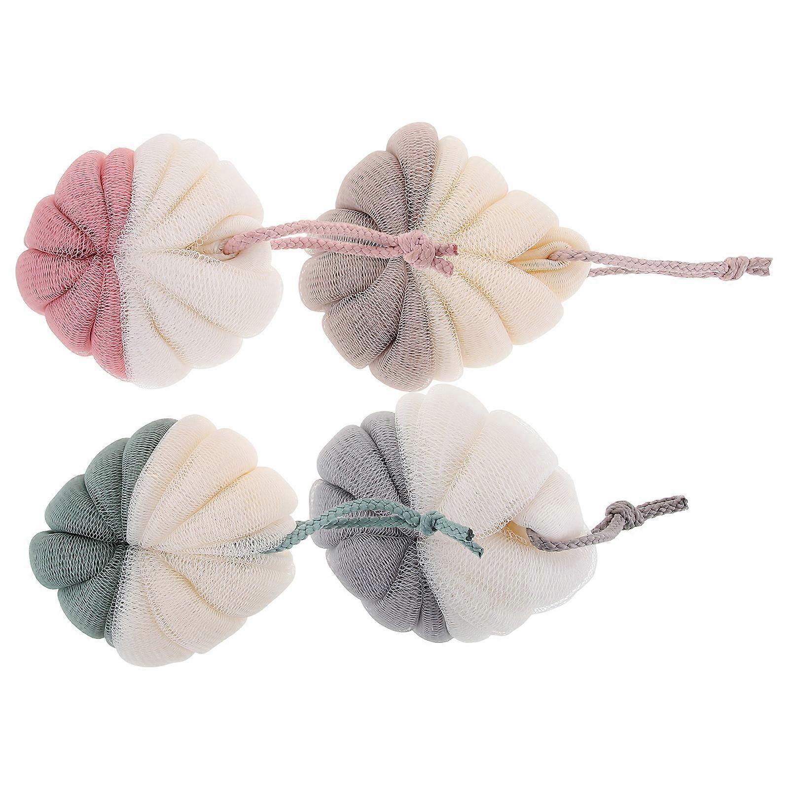 Bubble Making Net Bath Puff for Shower 8Pcs Assorted Color Bath Sponge