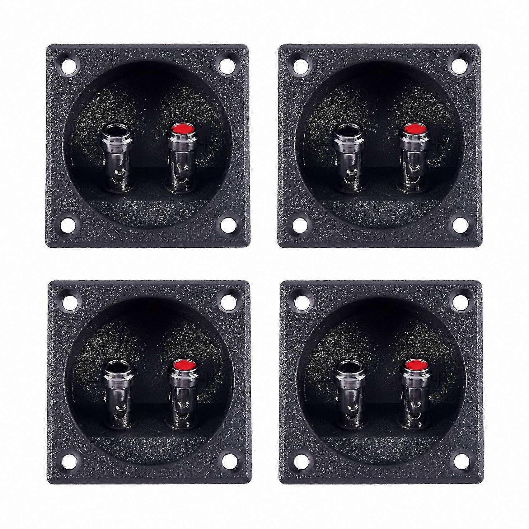 Black Double Binding Post Speaker Terminal Cup with Square Design 0121