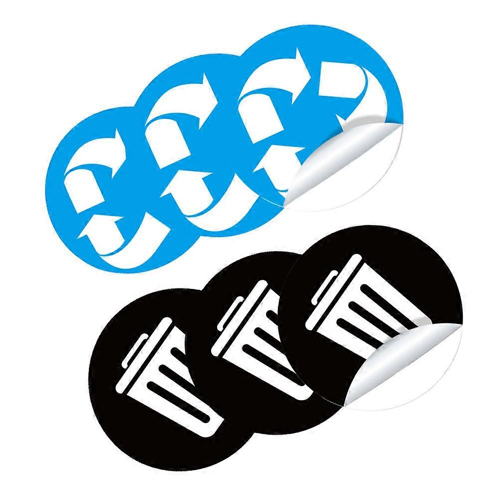 Trash Can Decals PVC Garbage Sorting Stickers for Decoration 1Set