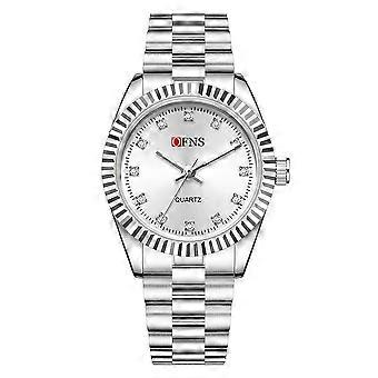 Women's Watch Gold Bezel Diamond Markers Silver & Gold Office Casual Evening