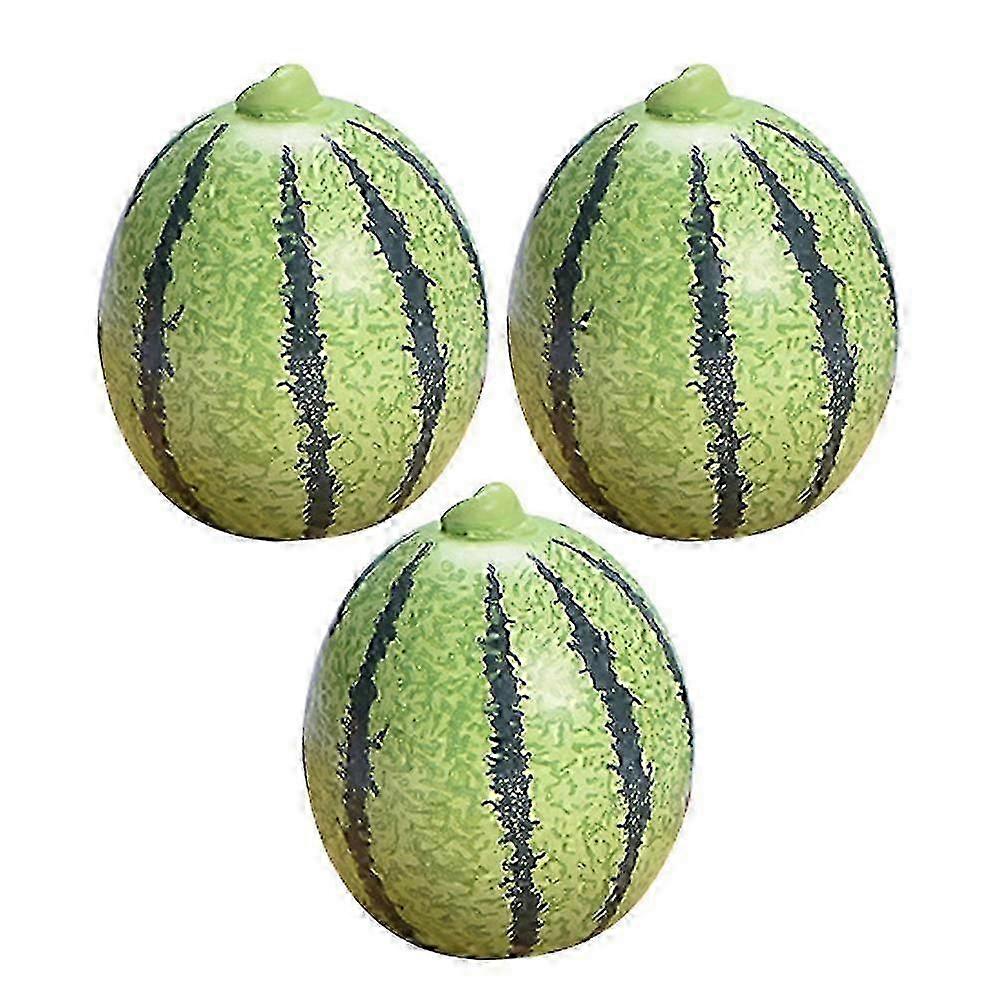 Mini Artificial Watermelons Craft Model for Decor 3Pcs Resin Material