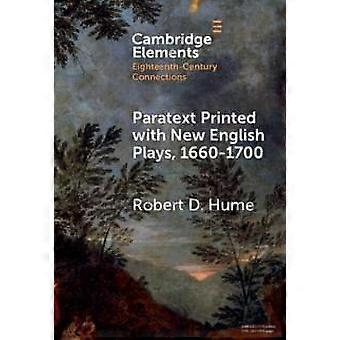 Paratext Printed With New English Plays 1660-1700 - Robert D. Hume - Hardcover - en Book