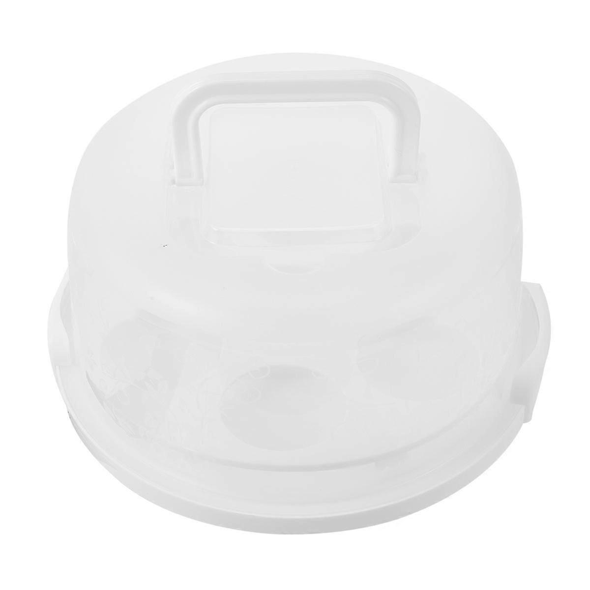 Transparent Cake Box Portable for Packaging 1Pcs White Cake Storage Case