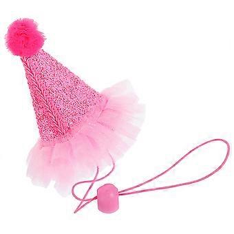 Chapeau d'anniversaire lézard pour animaux de compagnie, 1 pièce, rose confortable, déguisement d'Halloween