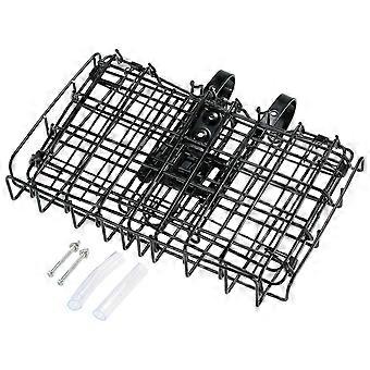 Cesta plegable de alambre metálico para bicicleta, ideal para transportar objetos en bicicletas de montaña.
