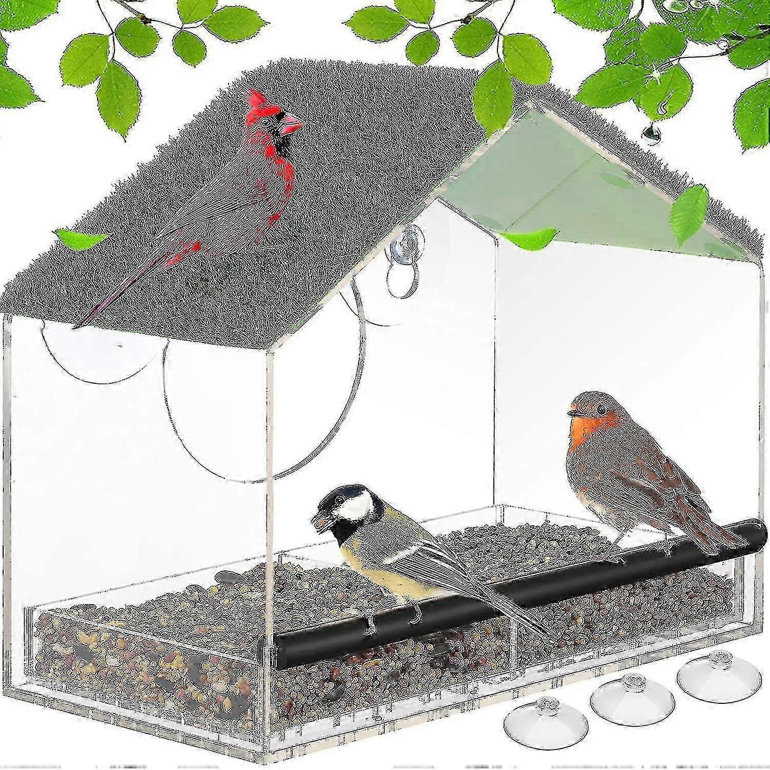 Window Bird Feeder With Strong Suction Cups Bird Window Feeder With Removable