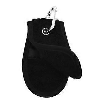 Golf Towel with Carabiner Hook Microfiber Double-Sided Velvets Black Cotton for Active Player