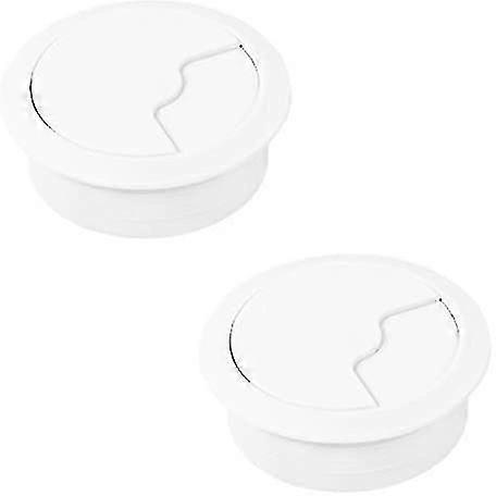 Cable Entry | Office | Cable Socket Hole  60 Mm | 2 Wireless Round Cable Grommets | White Plastic