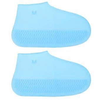 1 Pair Rainproof Shoe Protectors Silicone Shoe Covers Durable Shoe Sleeves for Outdoor Size M Blue