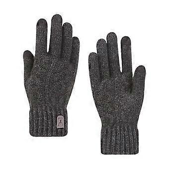 1 Pair Ski Gloves Knitted Lint Free Sweat Absorption Good Air Permeability Thread Cuff Windproof Thickened Thermal Soft Knit Winter Gloves for Daily L