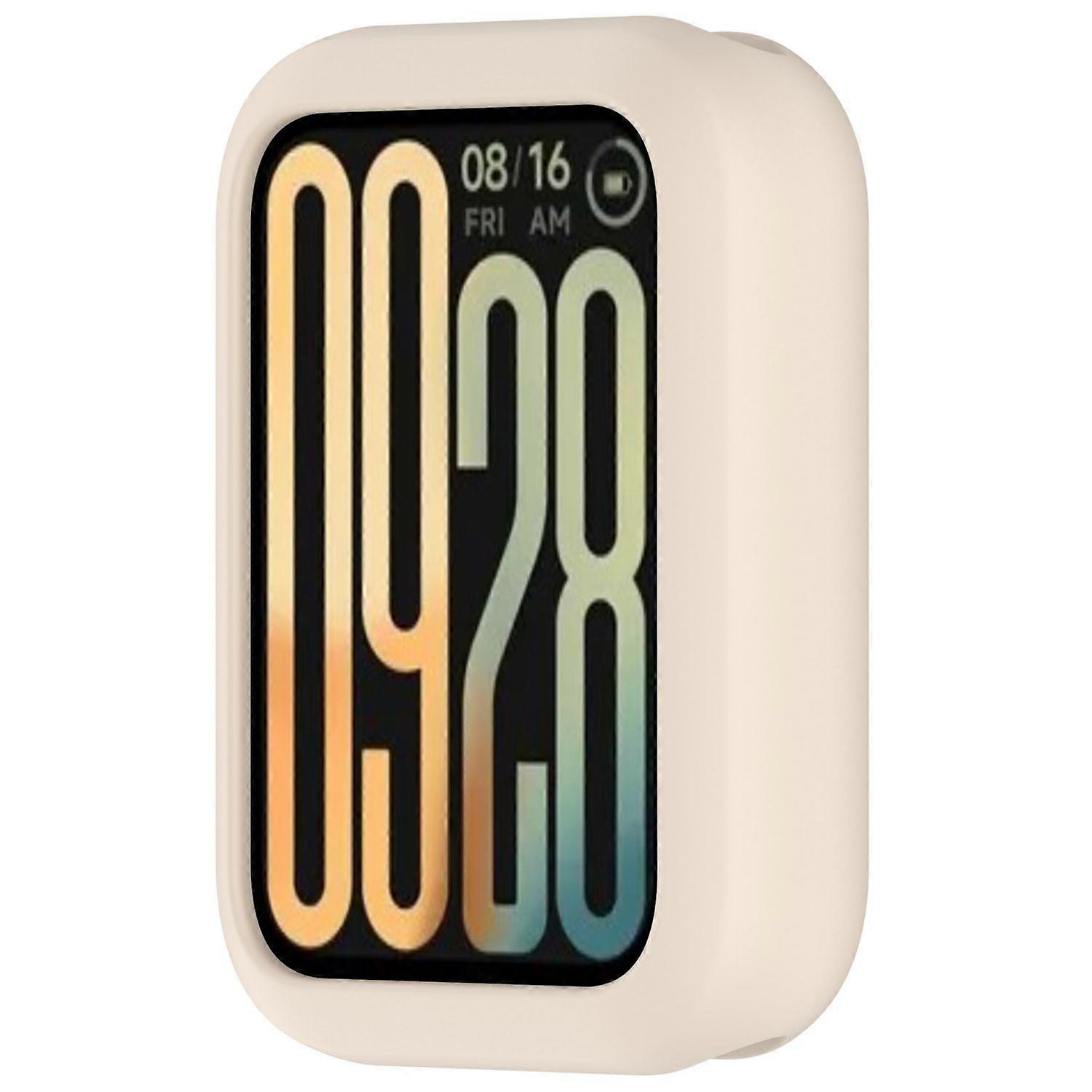 For Xiaomi Smart Band 9 Pro Silicone Design Watch Protective Case Cover Beige