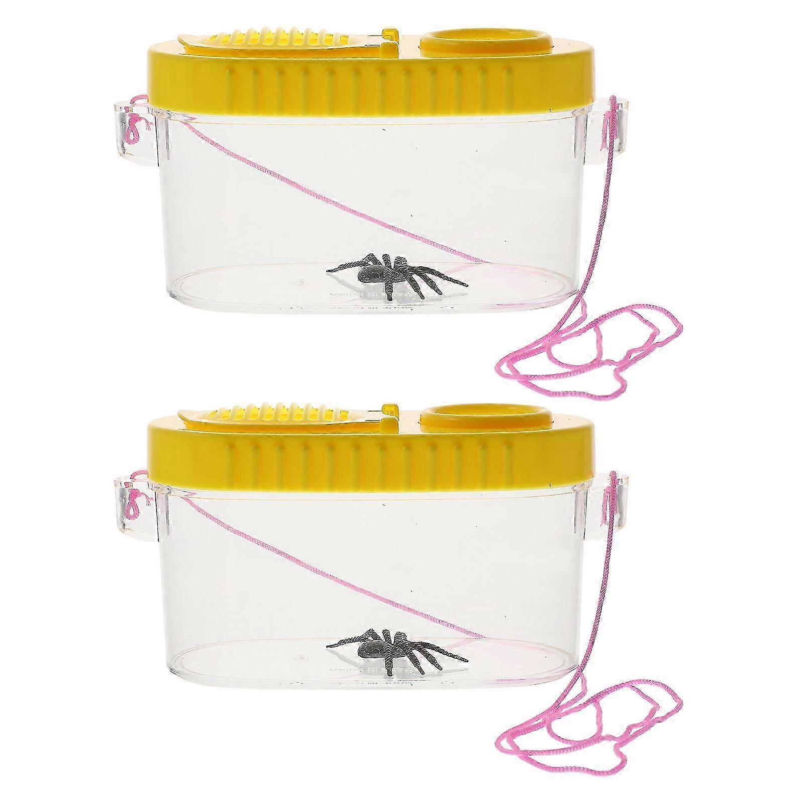 2pcs Household Insect Containers Portable Critter Boxes Magnifying Insect Boxes