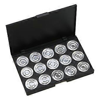 Empty Cosmetic Case for Makeup Storage with 15 Holes in Silver