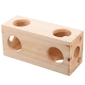 Hamster Tunnel Wooden Hideout Toy for Small Animals Safe Material