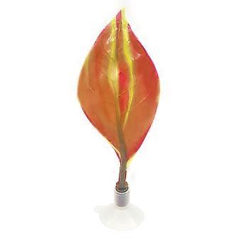 Decoración para acuario: planta acuática artificial de hojas naranjas para peceras.