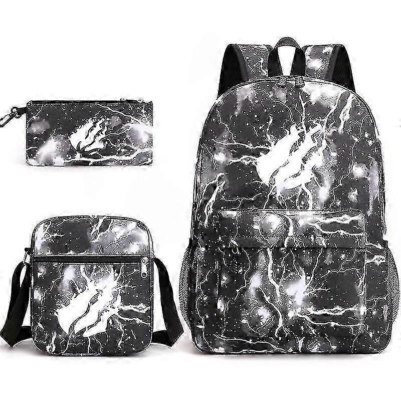 Prestonplayz Backpack School Bag Three-piece Set [MI]