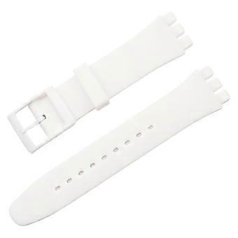 Konvex mun enfärgad silikonklockarmband för Swatch 17mm