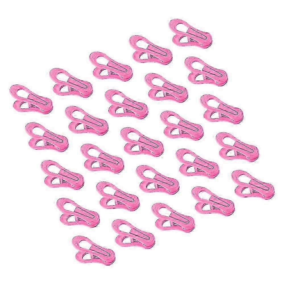 30Pcs Pink Clothes Hanger Clips Plastic Laundry Use