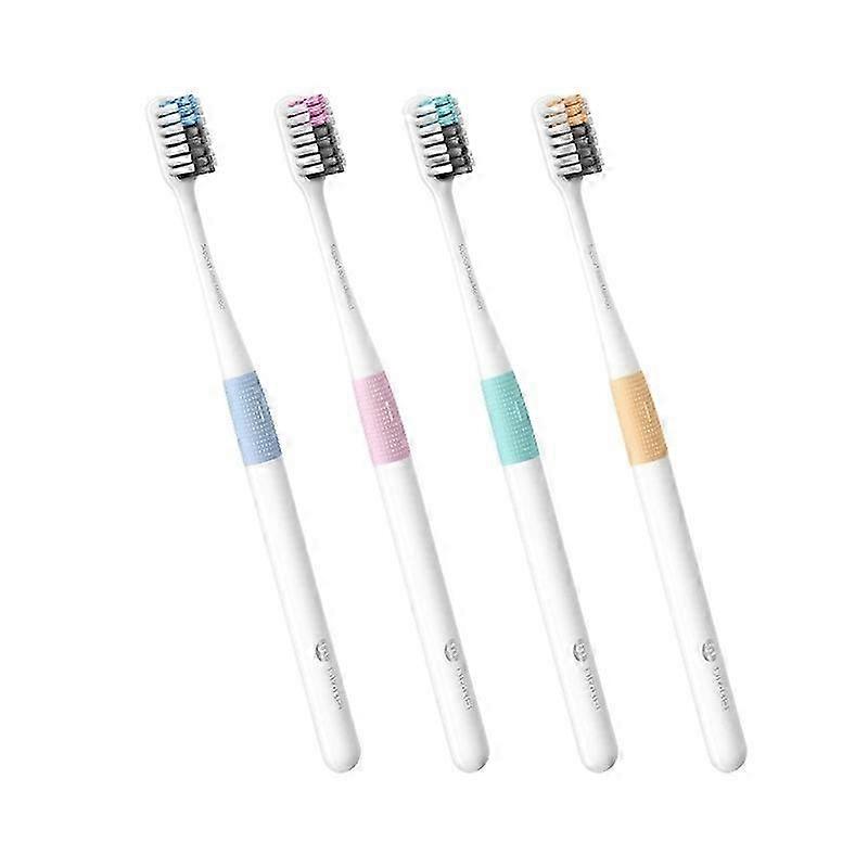 Soft Bristle Toothbrushes, 4 Pack with Carrying Case
