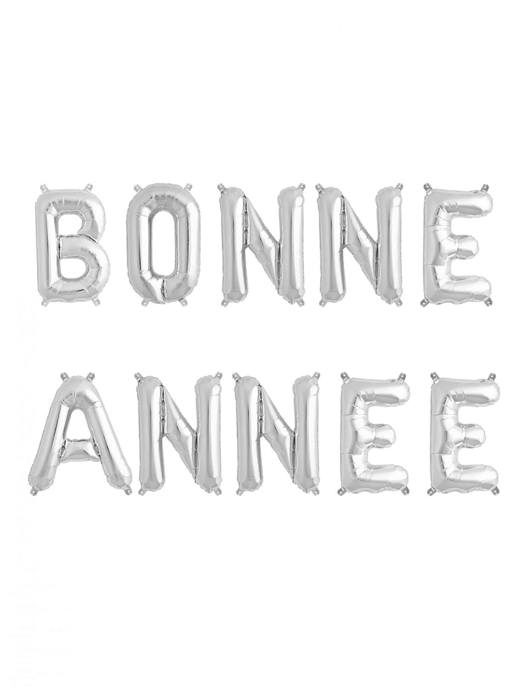Silver Happy New Year letter balloons
