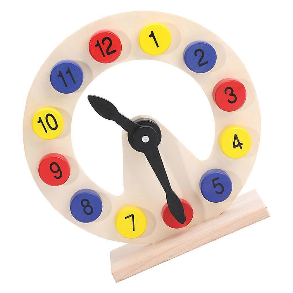 Wood Number Clock Toy Teaching Tool for Cognitive Development