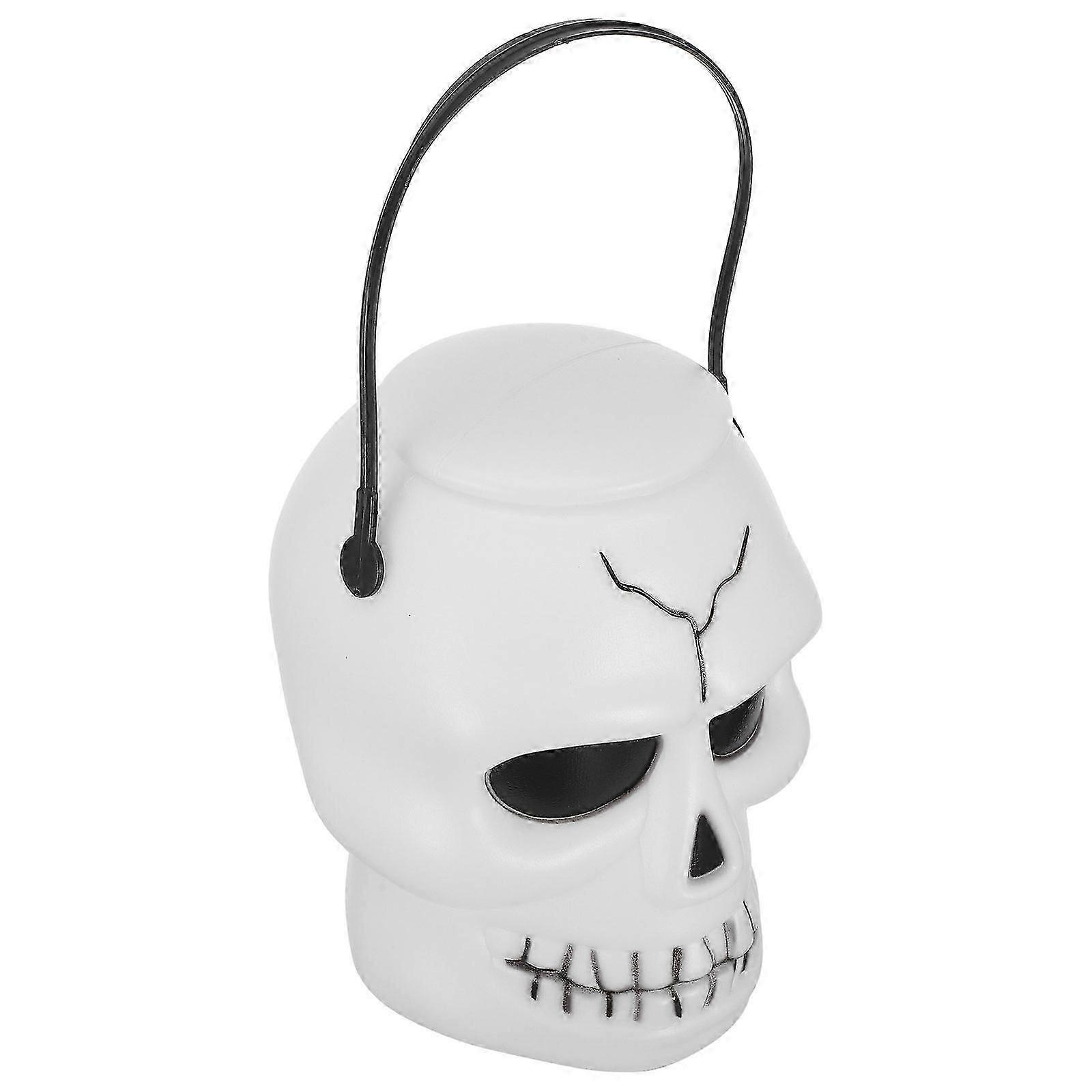 Skull Shape Candy Storage Bucket for Halloween Candy Use