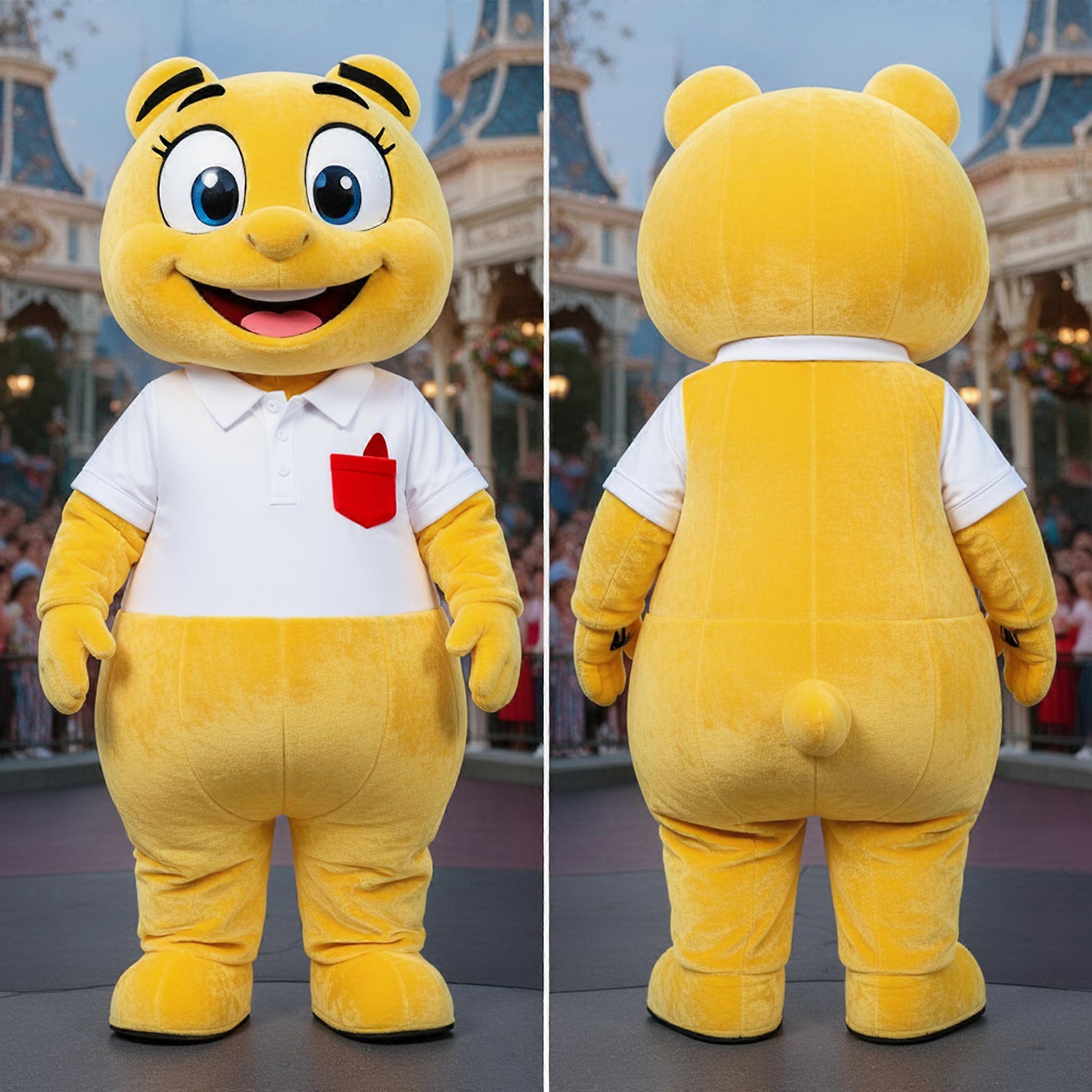 MASTICOT Yellow Velvety Gyro Mascot