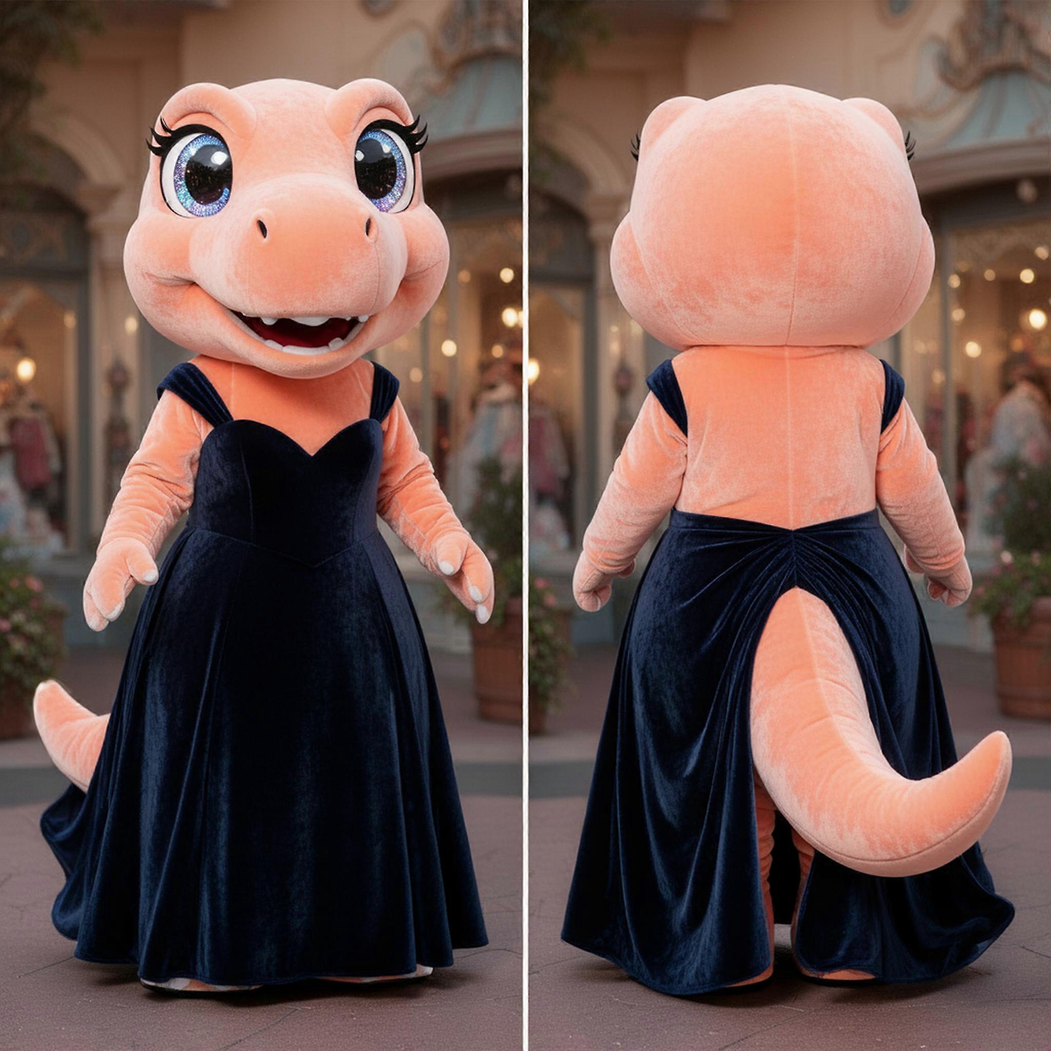 MASTICOT Peach Velvety T Rex Mascot