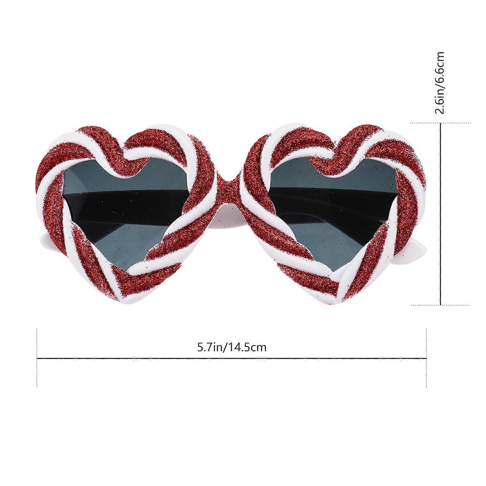 Party Decoration Candy Heart Eyeglasses Frames compatible with 2Pcs
