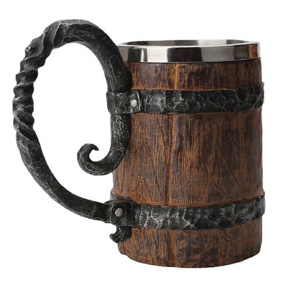 Barrel-Shaped Double Wall Beer Mug 550ml