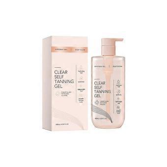 Clear Self Tanning Gel, No Transfer Self Tanner for Body Dark, Lightweight Fast Drying Tan Gel 400ml