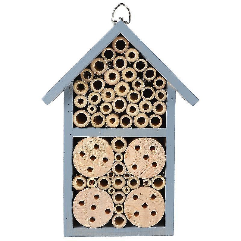 23X12cm Blue Plant Cages & Supports 1pc Garden Insect Cabin Decorative Insect House Wooden Painted B