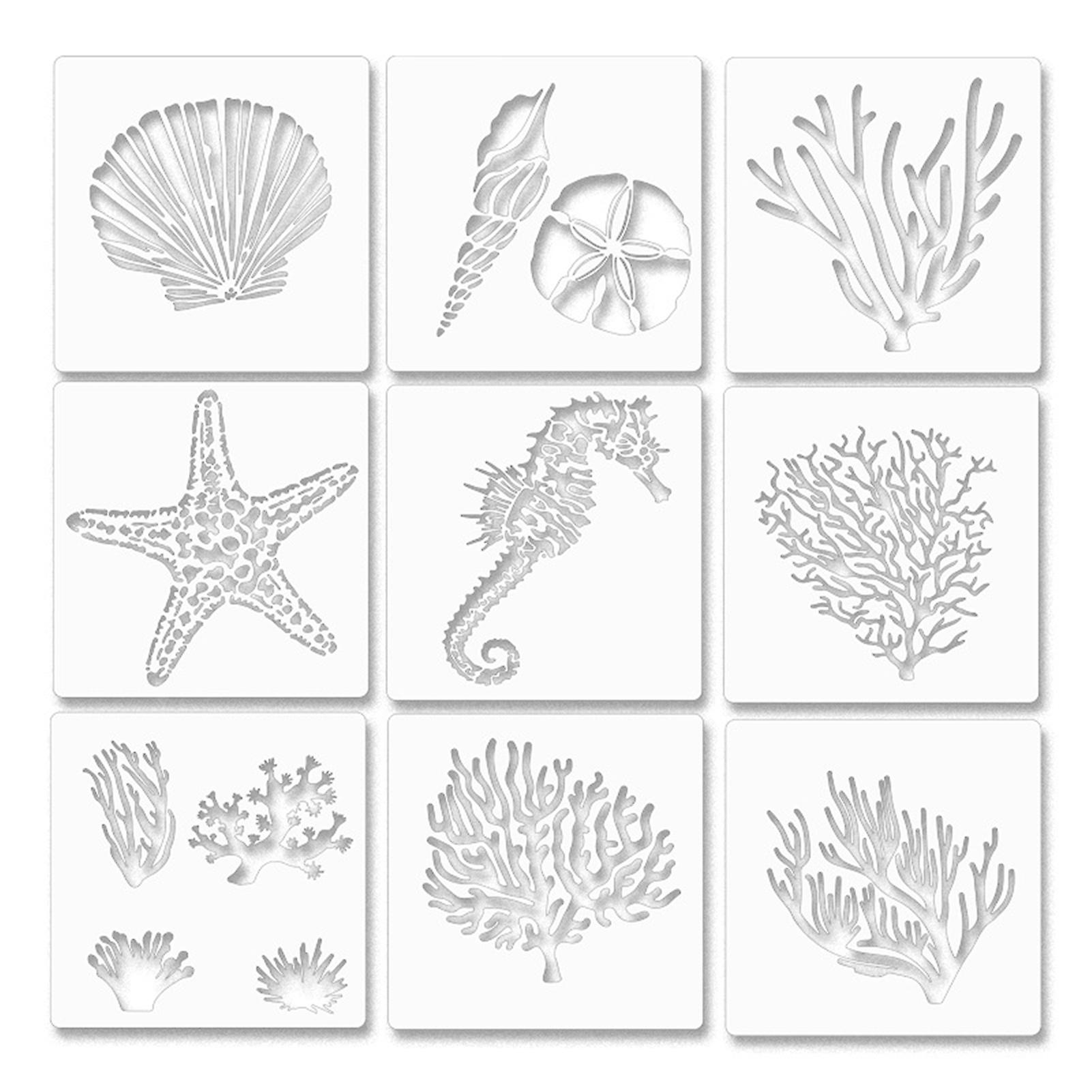 Hollow Marine Animals Painting Stencils Reusable Diy Crafts Stencil Used For Painting Creation