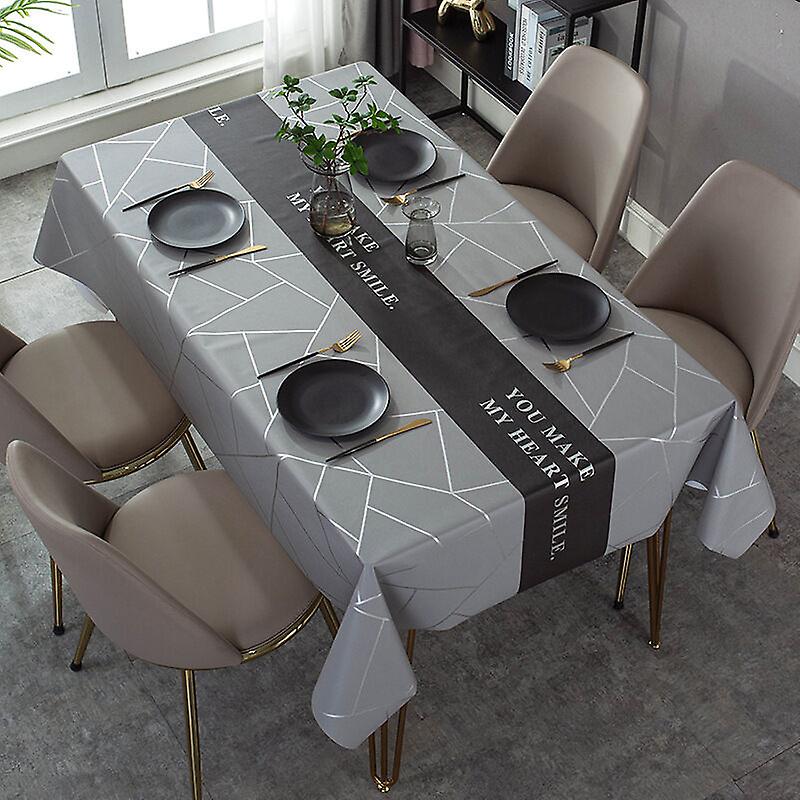 Rectangular Stain-Proof Tablecloth Rectangular PU Oilcloth Tablecloth Retro Printed Waterproof Tablecloth for Dining Table Picnic Party Garden Kitchen