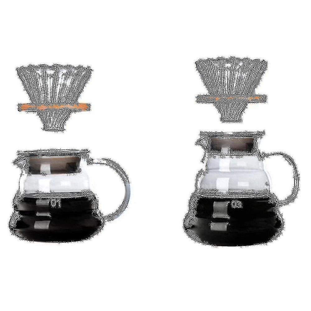 Supports en bois Goutte à café en verre et ensemble de pots Filtres à café 300ml