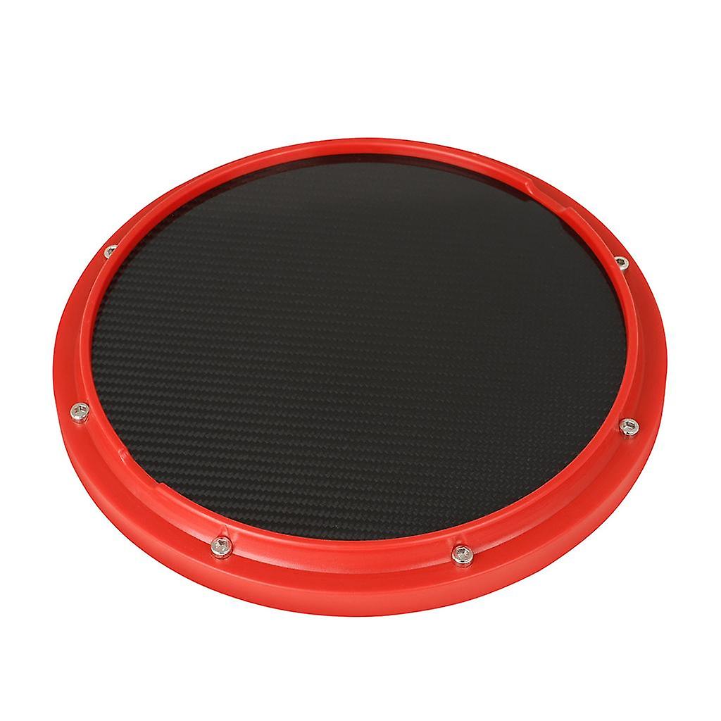 Drum Practice Pad, 12 inch Mute Instruments Accessory for Music Enthusiast red