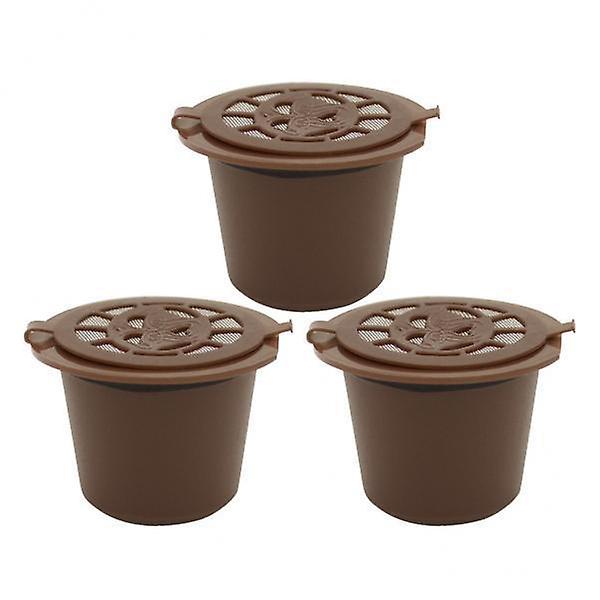 4x3 Pcs Refillable Coffee Capsule Filter for Nespresso Coffee Machine Brown