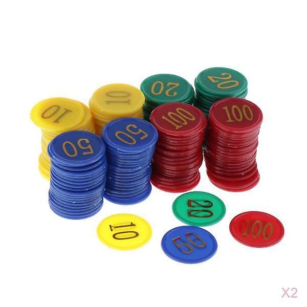 320pc Counters Counting Chips Plastic Markers Mixed Colors for Bingo Game