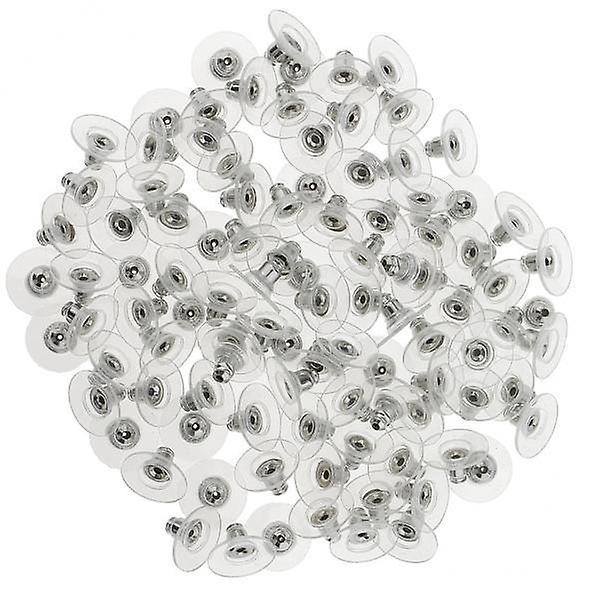 4x100Pcs Transparent Plastic Earring Stopper Posts Earring Findings Back Nuts